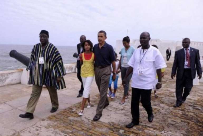 Obama at Capecoast castle